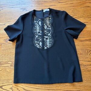 Sandro Black Lace Accent Blouse